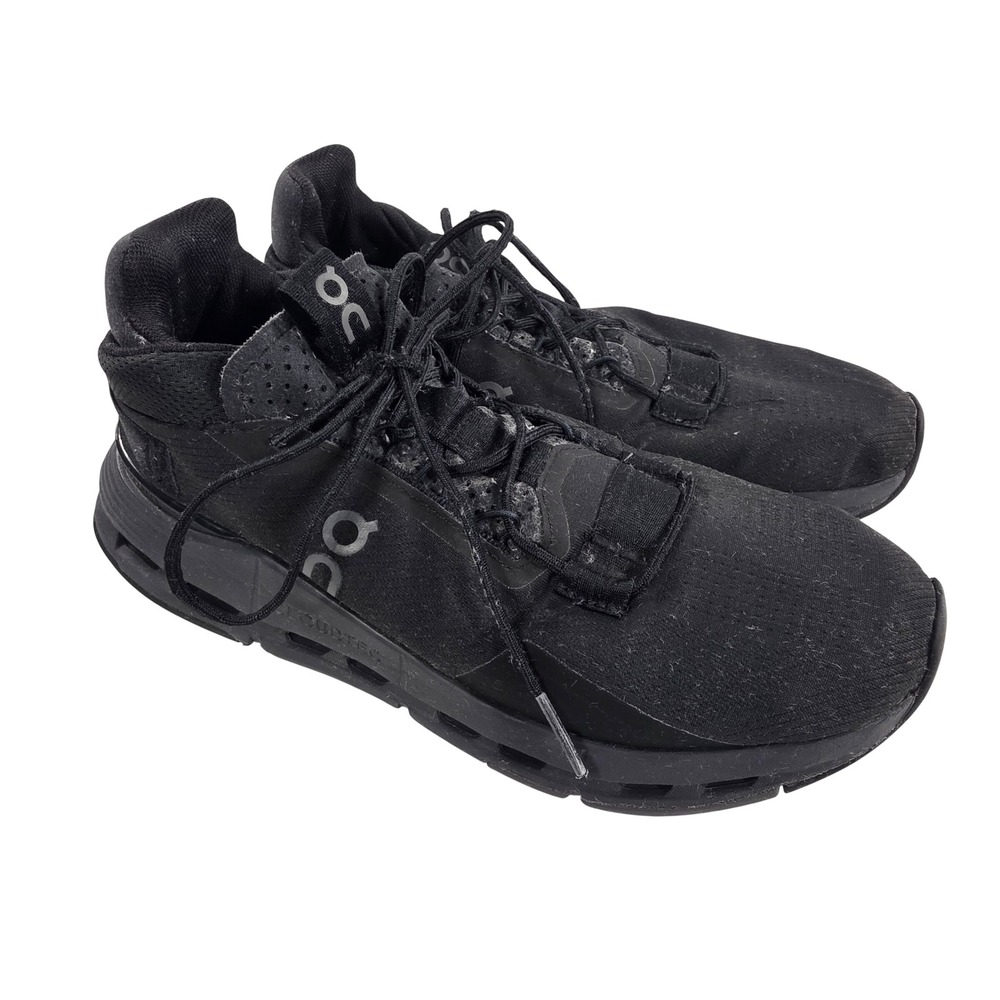 On Running Cloudnova Mens 9.5 All Black Sneakers Swiss Engineering 26.99115
